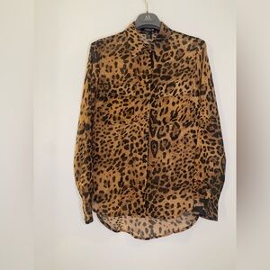 Forever 21 Perfect Leopard Print  Button Down Shirt